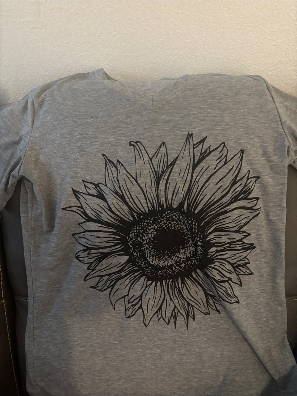 Grey Sunflower Graphic Women's Top